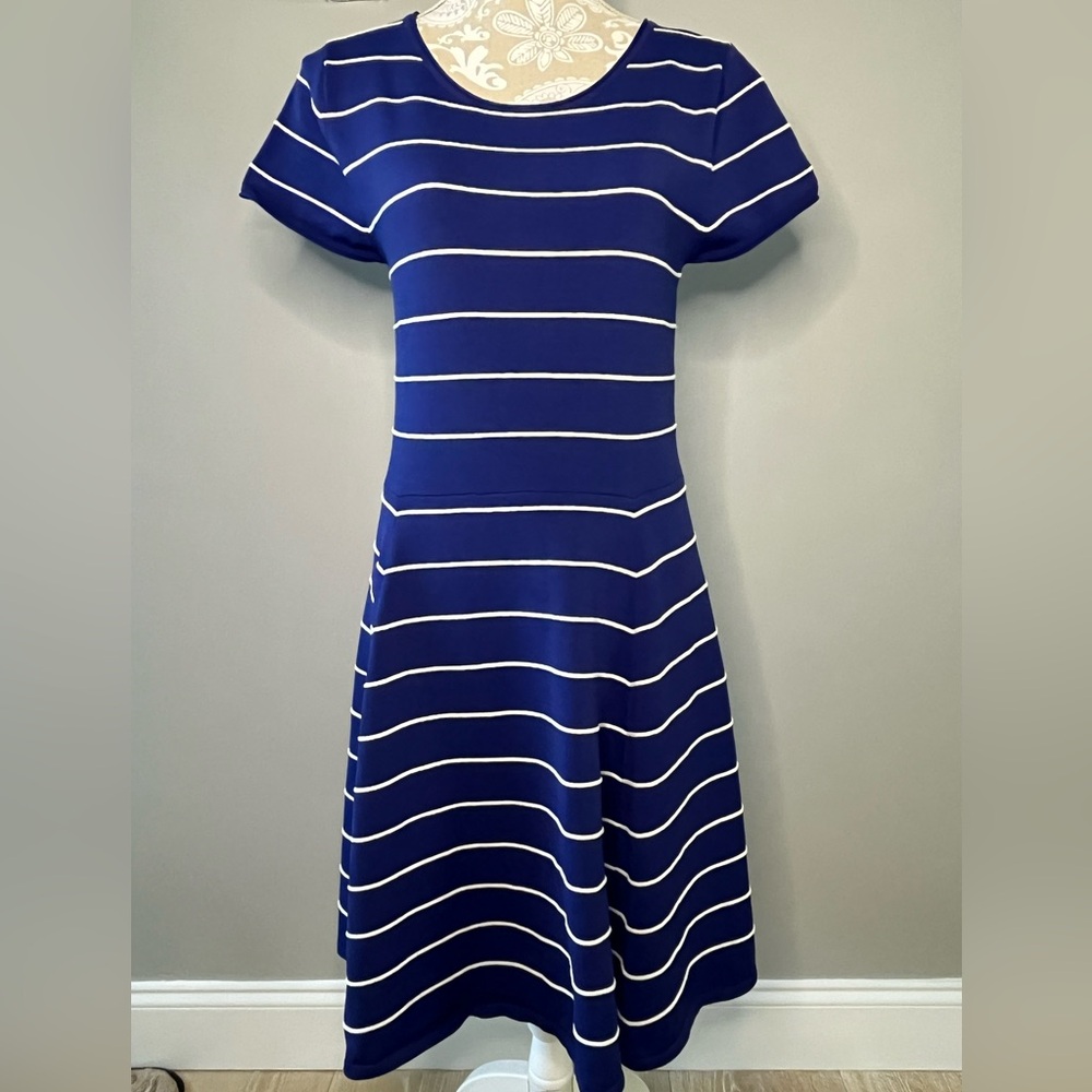 Krimson Klover Blue & White Striped Womens Dress / Medium Stretch